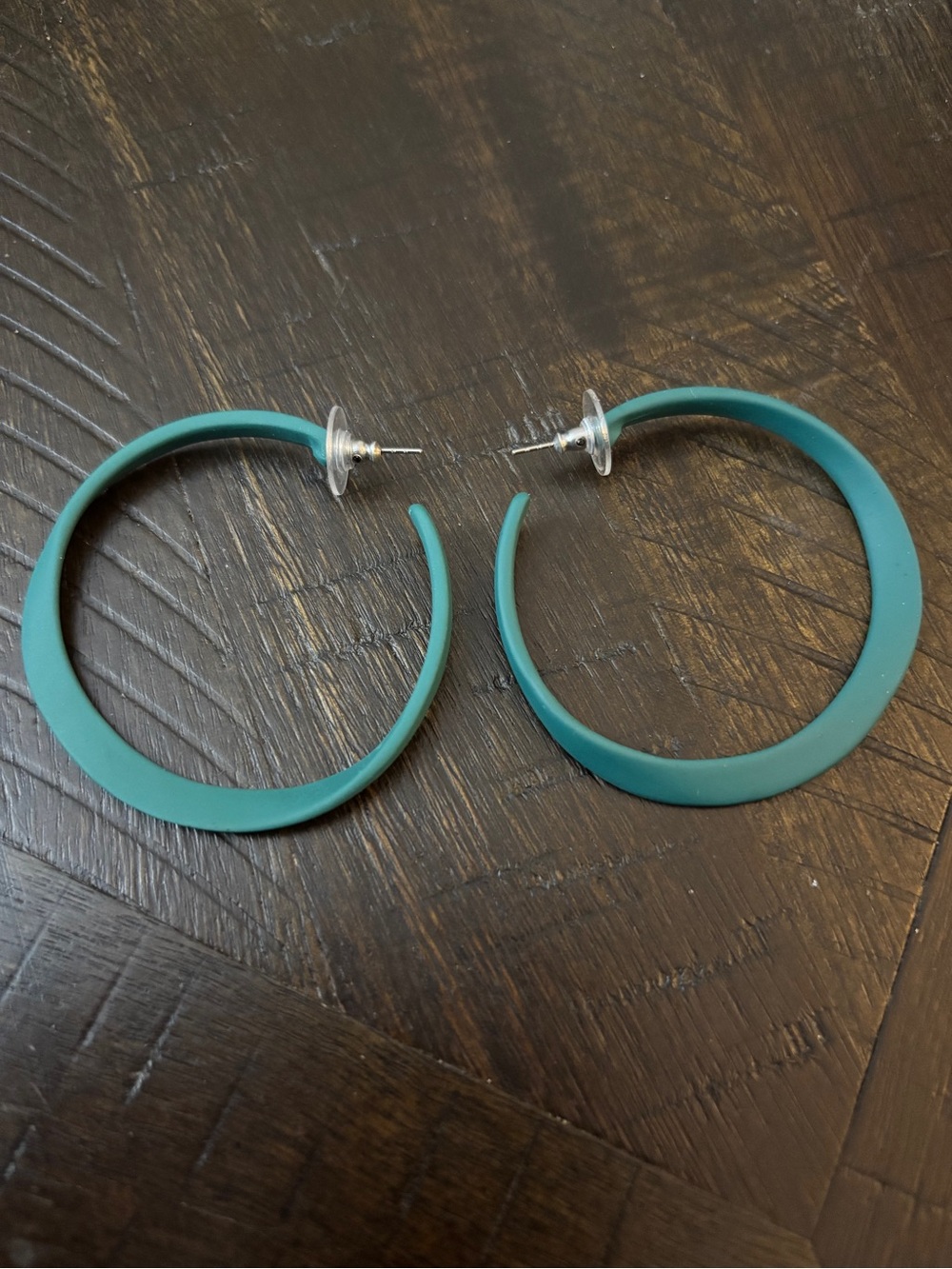 Teal Hoop Earrings – Lightweight Modern Hoops